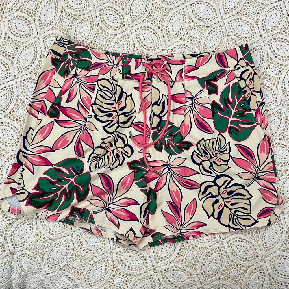 SER.O.YA Bree swim short in tropical palm print, XL